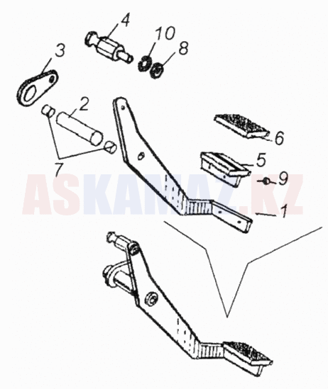 Педаль сцепления КАМАЗ-43118. Чертеж: №212